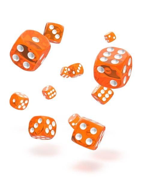 Oakie Doakie Dice W6 Würfel 12 mm Translucent - Orange 36 Stück